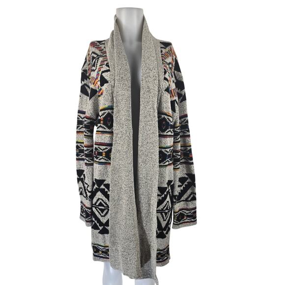 Northern Angel Colorful Aztec Long Line Tight Knit Cardigan OSFM - Picture 2 of 6